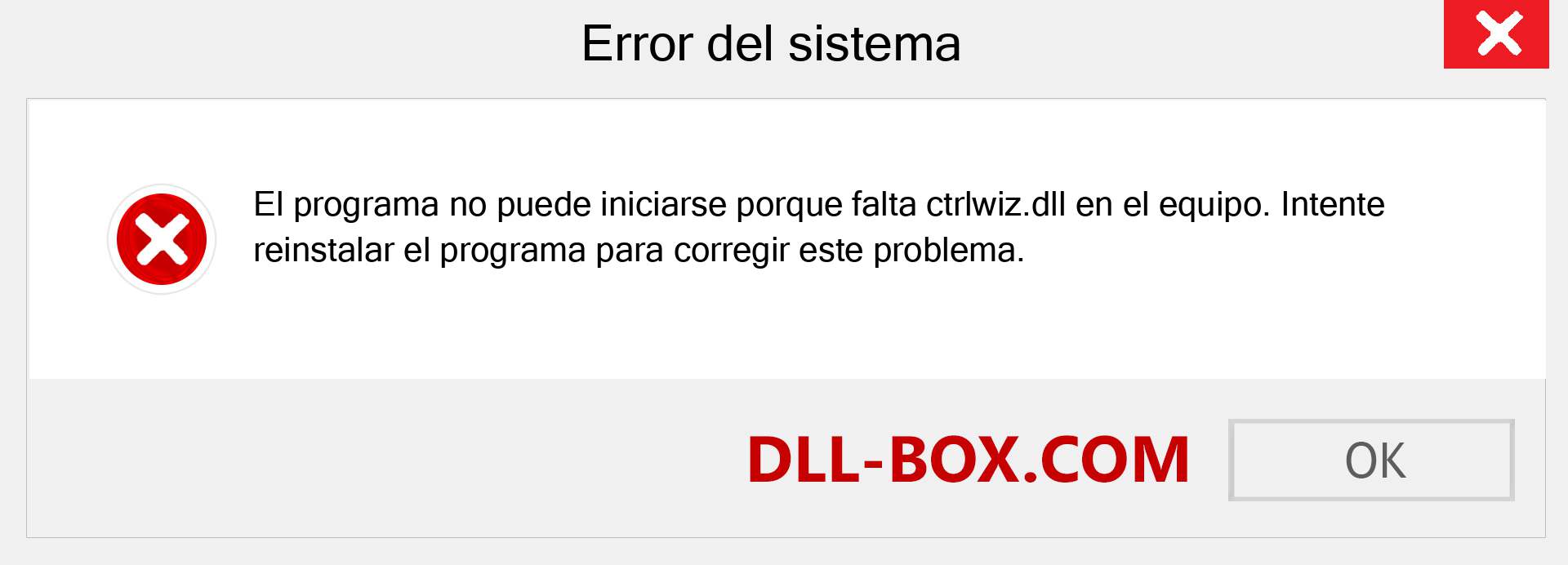 ¿Falta el archivo ctrlwiz.dll ?. Descargar para Windows 7, 8, 10 - Corregir ctrlwiz dll Missing Error en Windows, fotos, imágenes